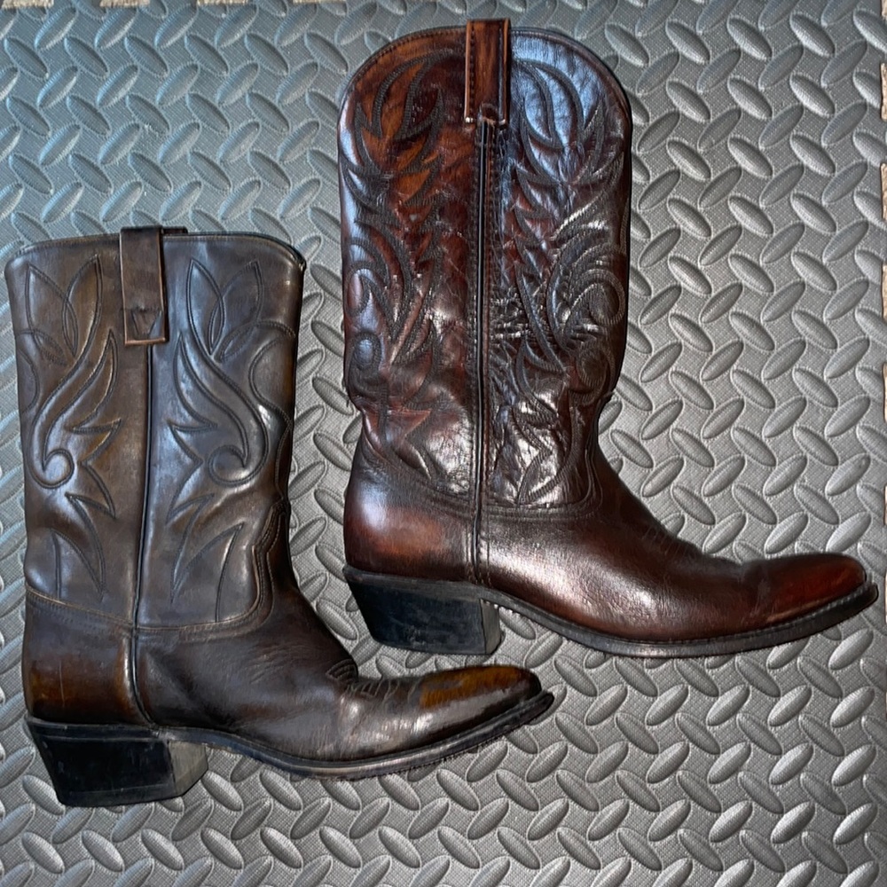 Dark Brown Size 9 Restored Cowboy Boots